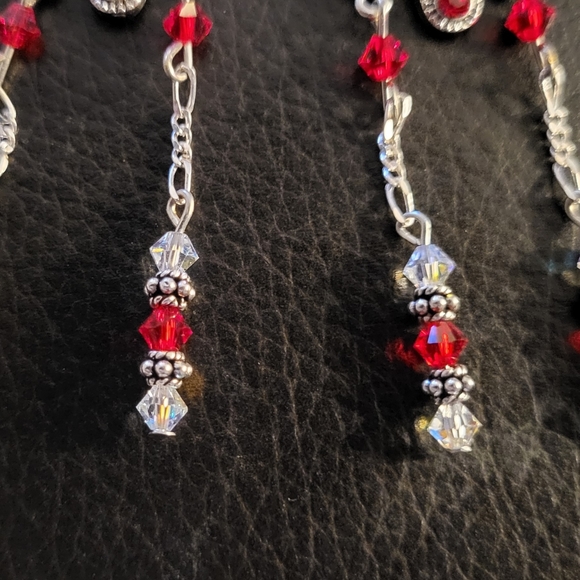 Red Chandelier Earrings - Picture 3 of 3